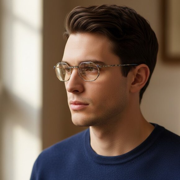 TAXI 251 Vintage UNISEX Casanova Gold Blue Optical/Prescription Eyeglasses Frame - Picture 2 of 16